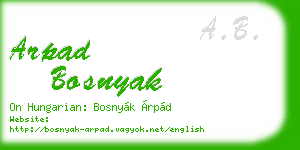arpad bosnyak business card