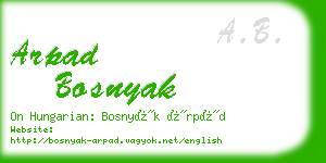 arpad bosnyak business card